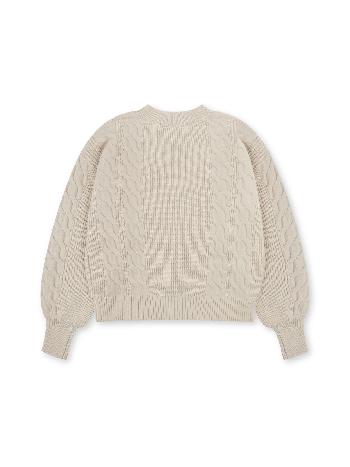 'MAISIE' CABLE KNIT MULTIWAY WEAR CARDIGAN OAT BEIGE - Image 10