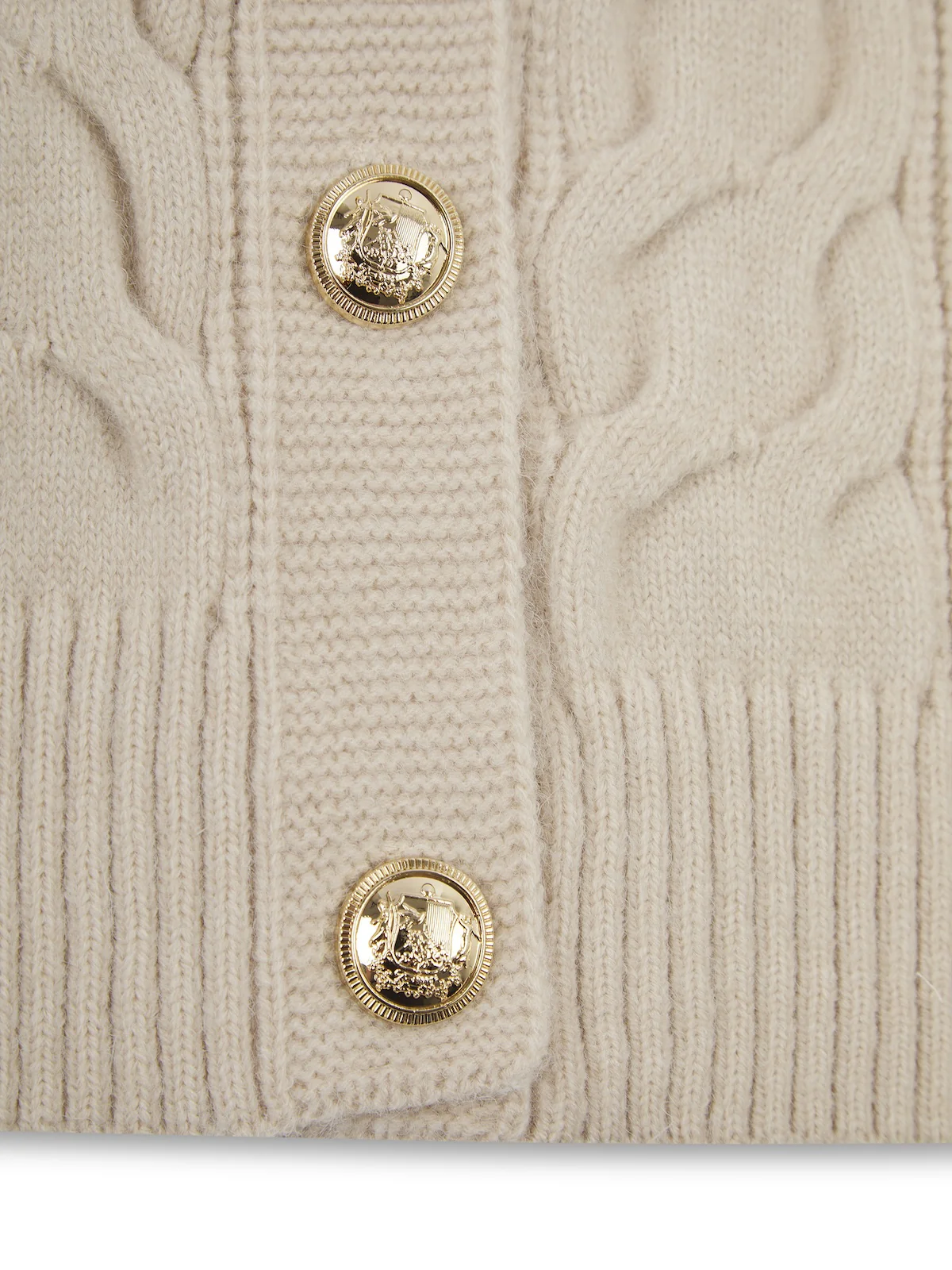 'MAISIE' CABLE KNIT MULTIWAY WEAR CARDIGAN OAT BEIGE - Image 12