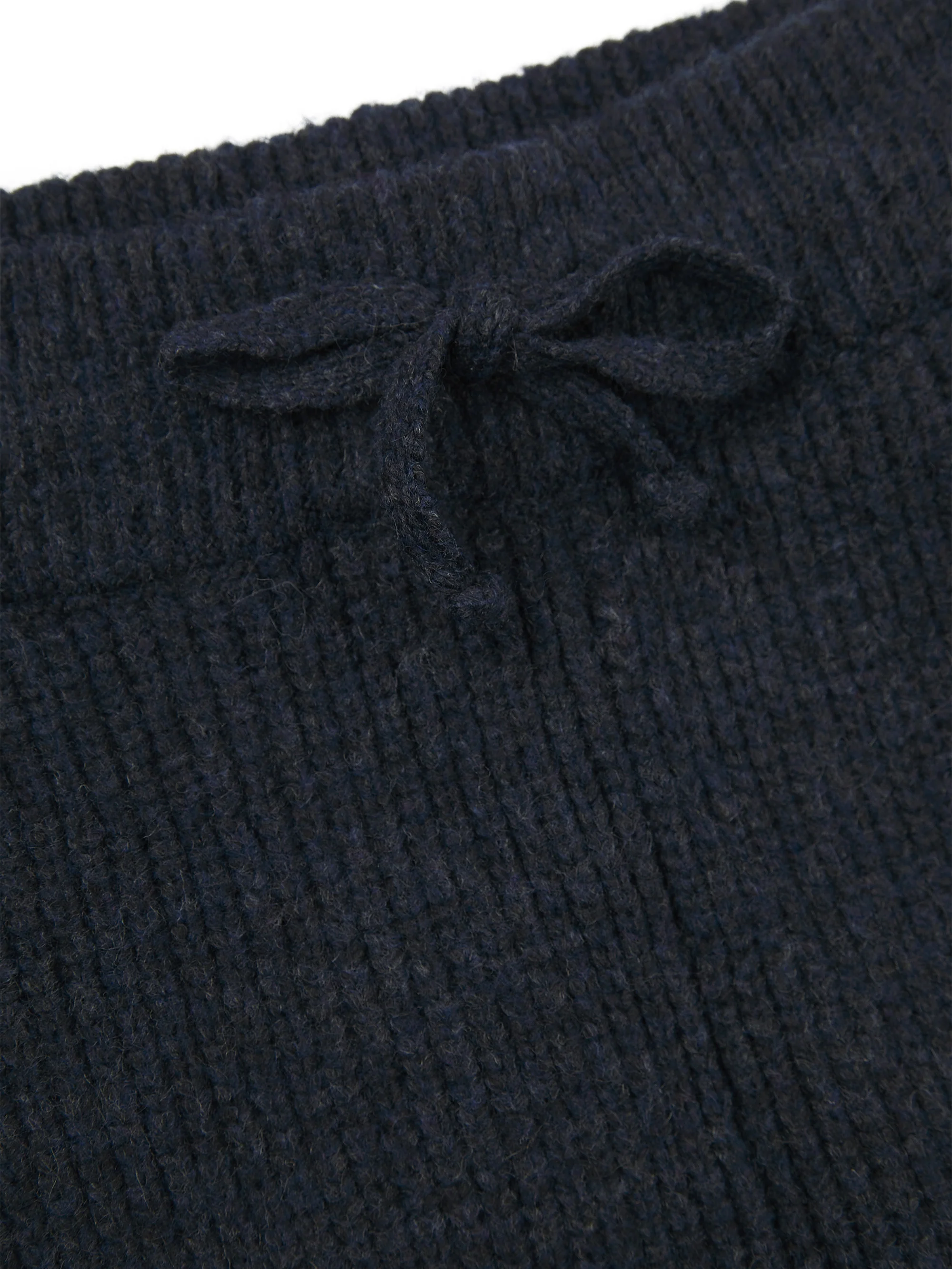 'CAMILLE' RIBBED DETAIL KNITTED WIDE LEG TROUSERS NAVY - Image 6