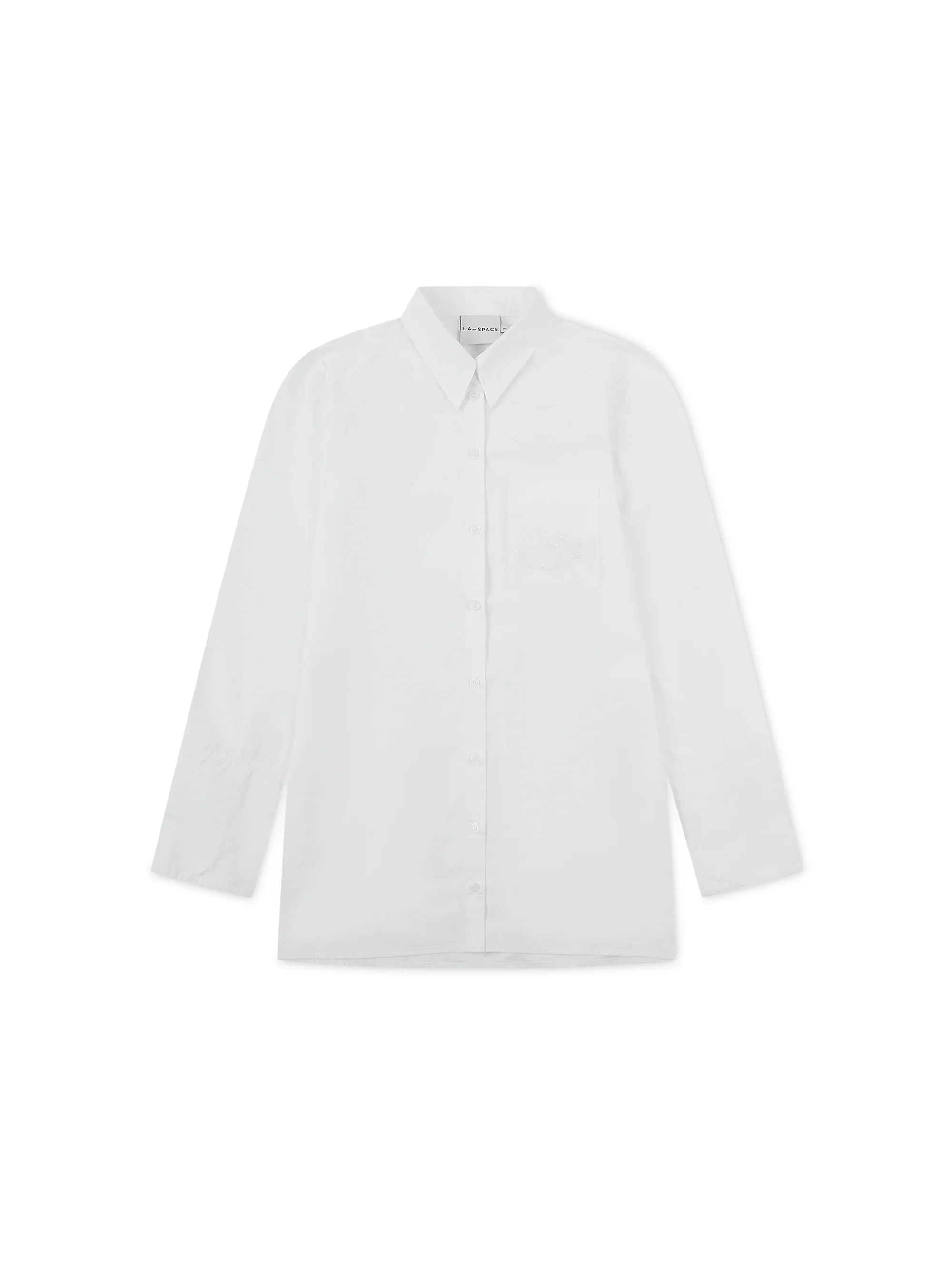 'BASTILLE' COTTON POPLIN A LINE SHIRT WHITE - Image 4