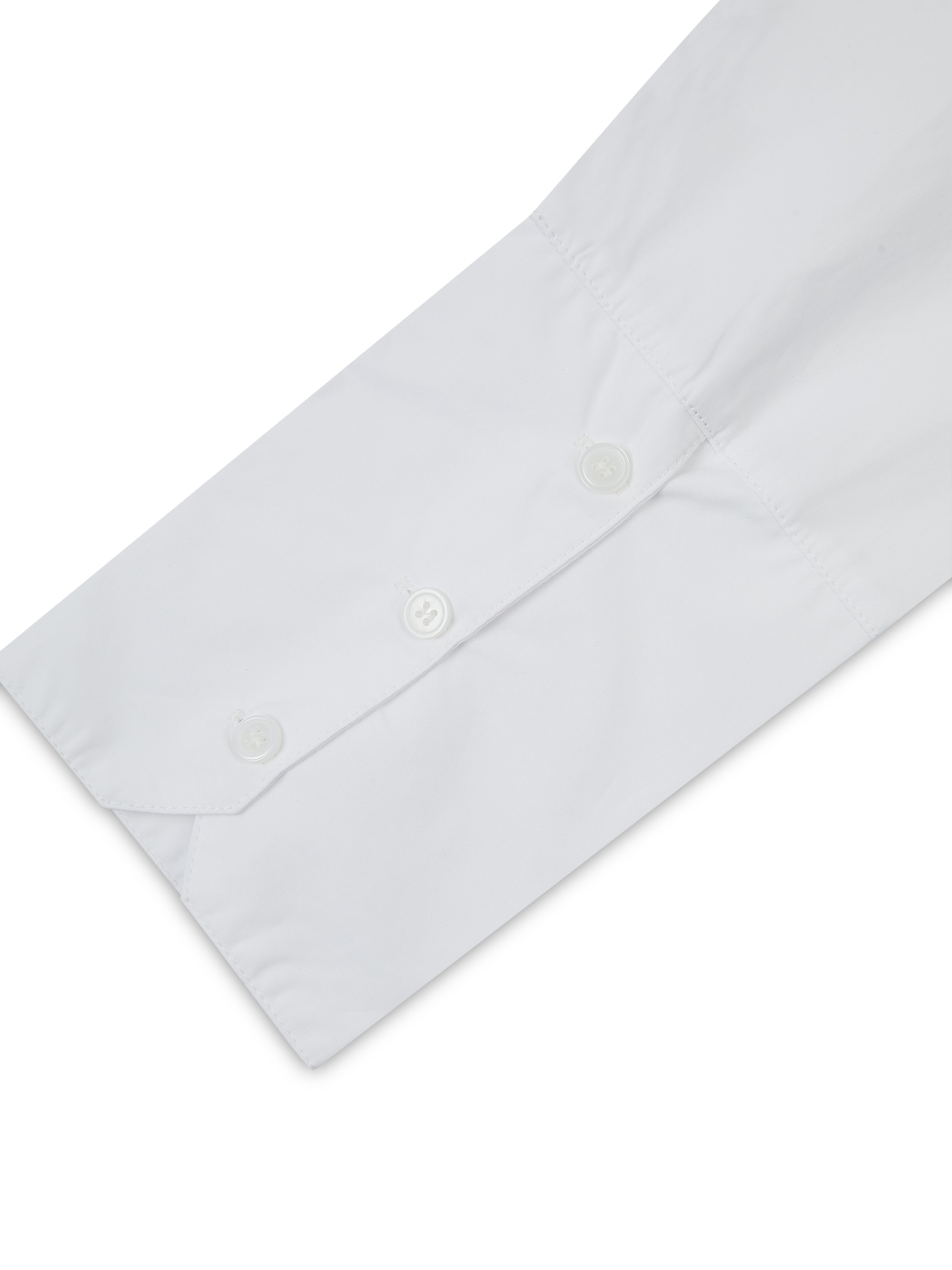 'BASTILLE' COTTON POPLIN A LINE SHIRT WHITE - Image 7