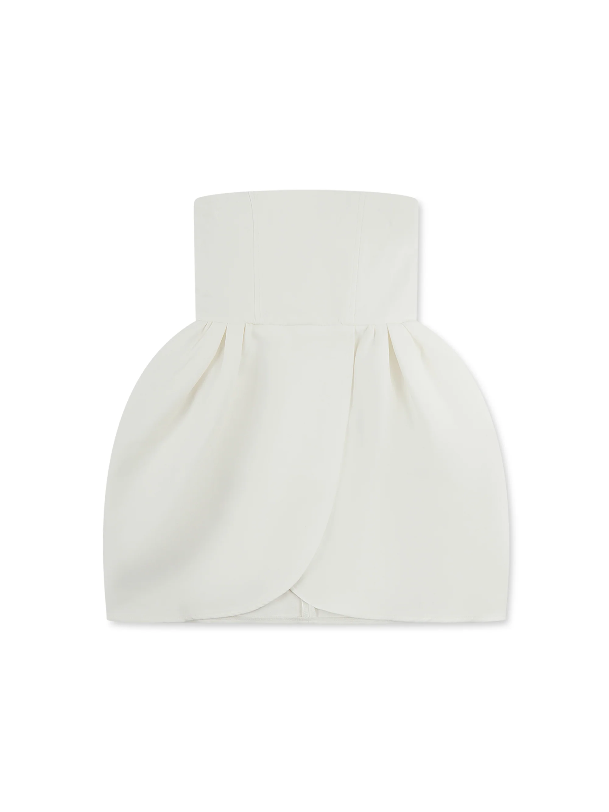 'ESTELLE' HOURGLASS BANDEAU WRAP FRONT MINI DRESS WHITE - Image 6