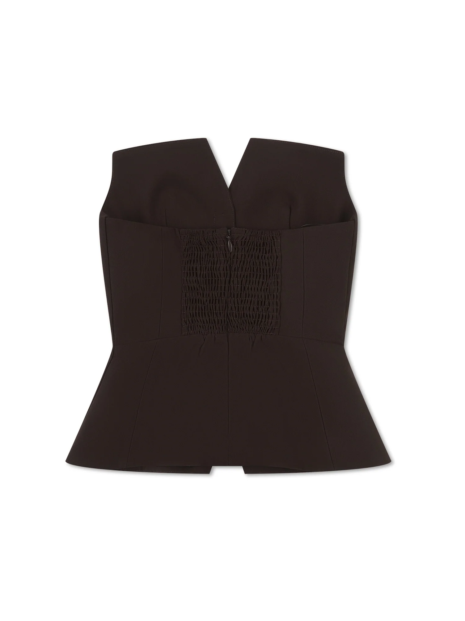 'BLAIR' EXAGGERATED SQUARE NECK BANDEAU TOP BROWN - Image 4
