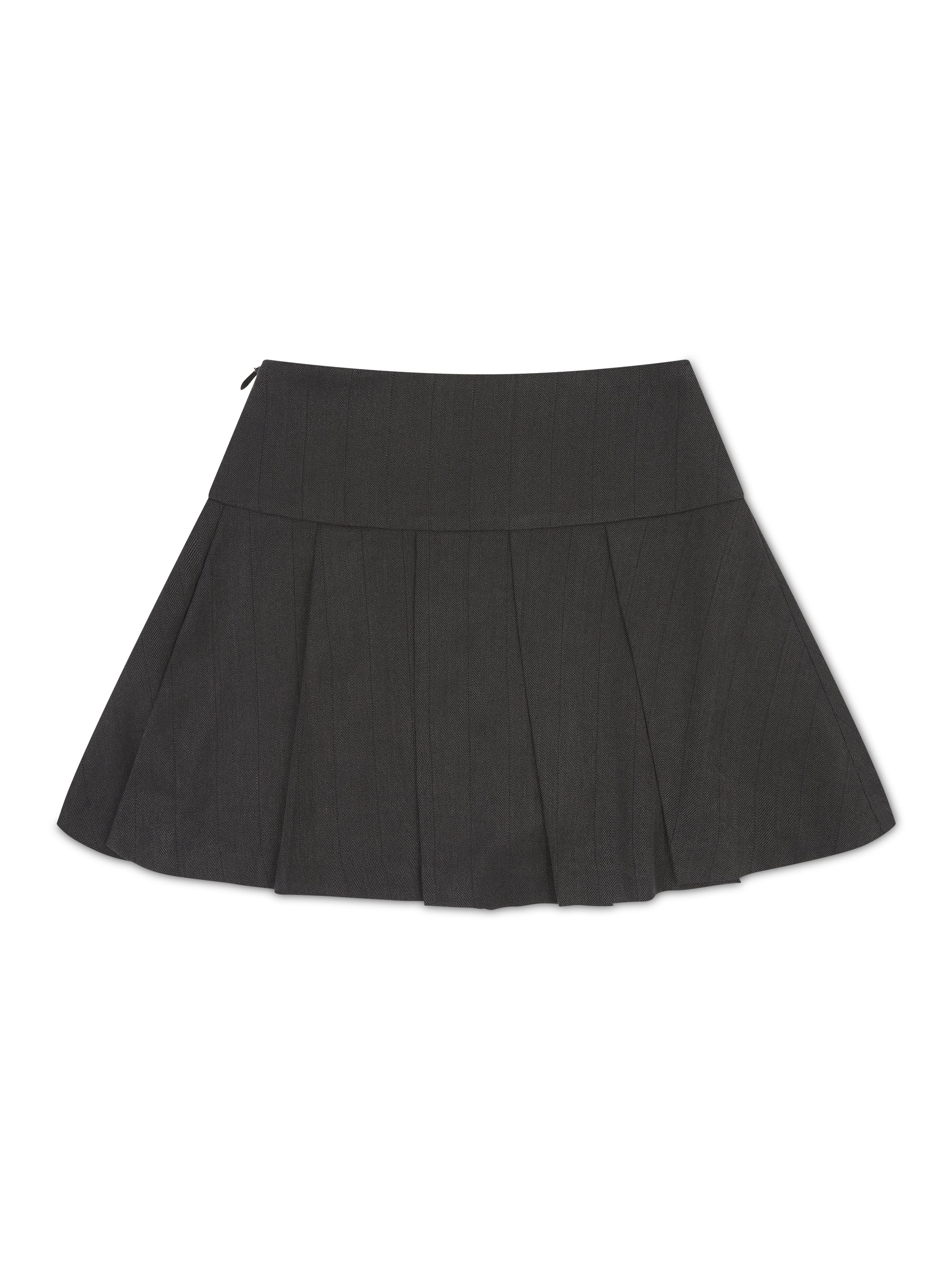 'HAILEY' HIGH-WAIST PLEATED SKORT SLATE GREY - Image 5