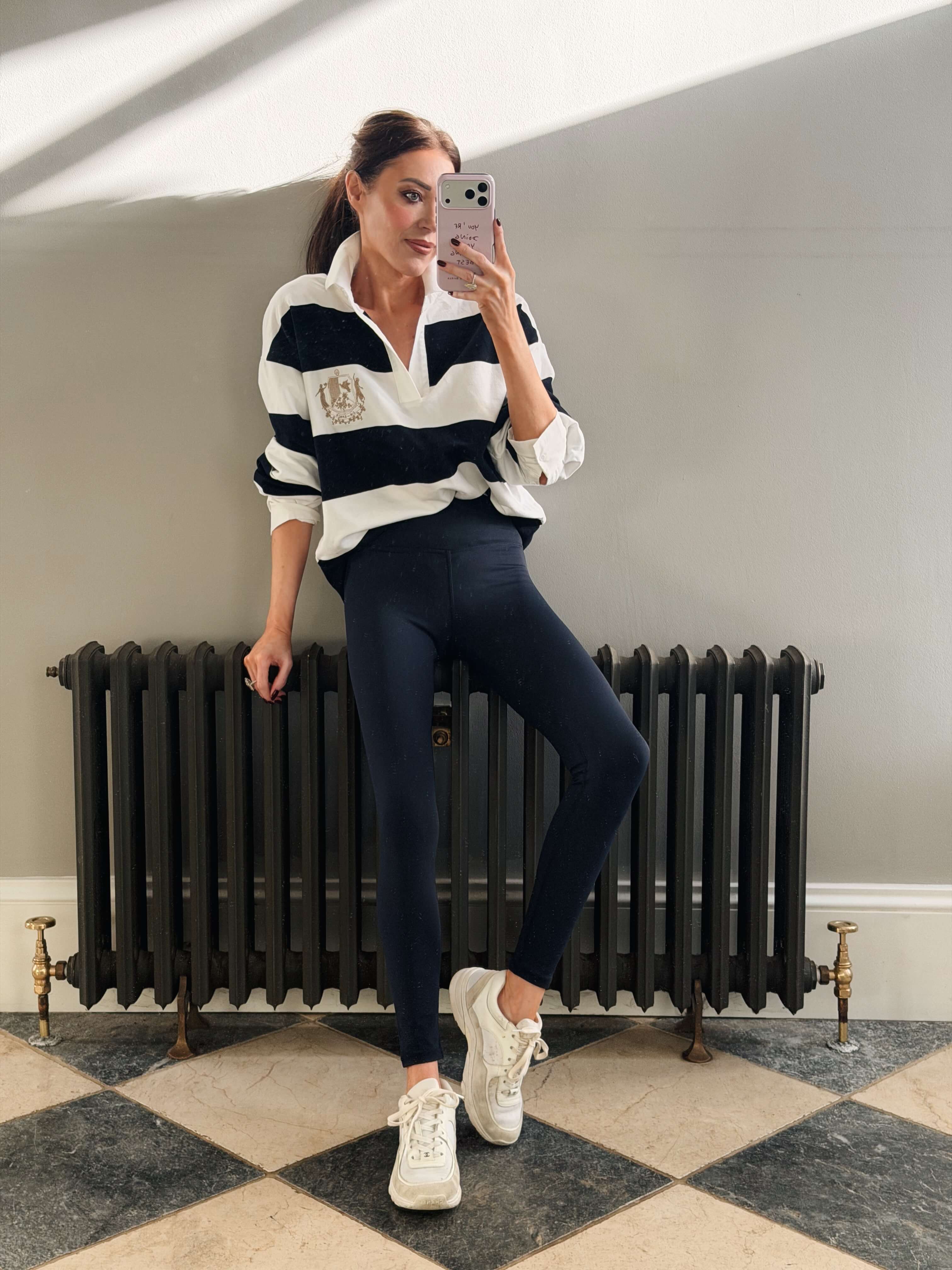 'CONNECTICUT' HIGH WAISTED ATHLEISURE LEGGINGS NAVY - Image 3