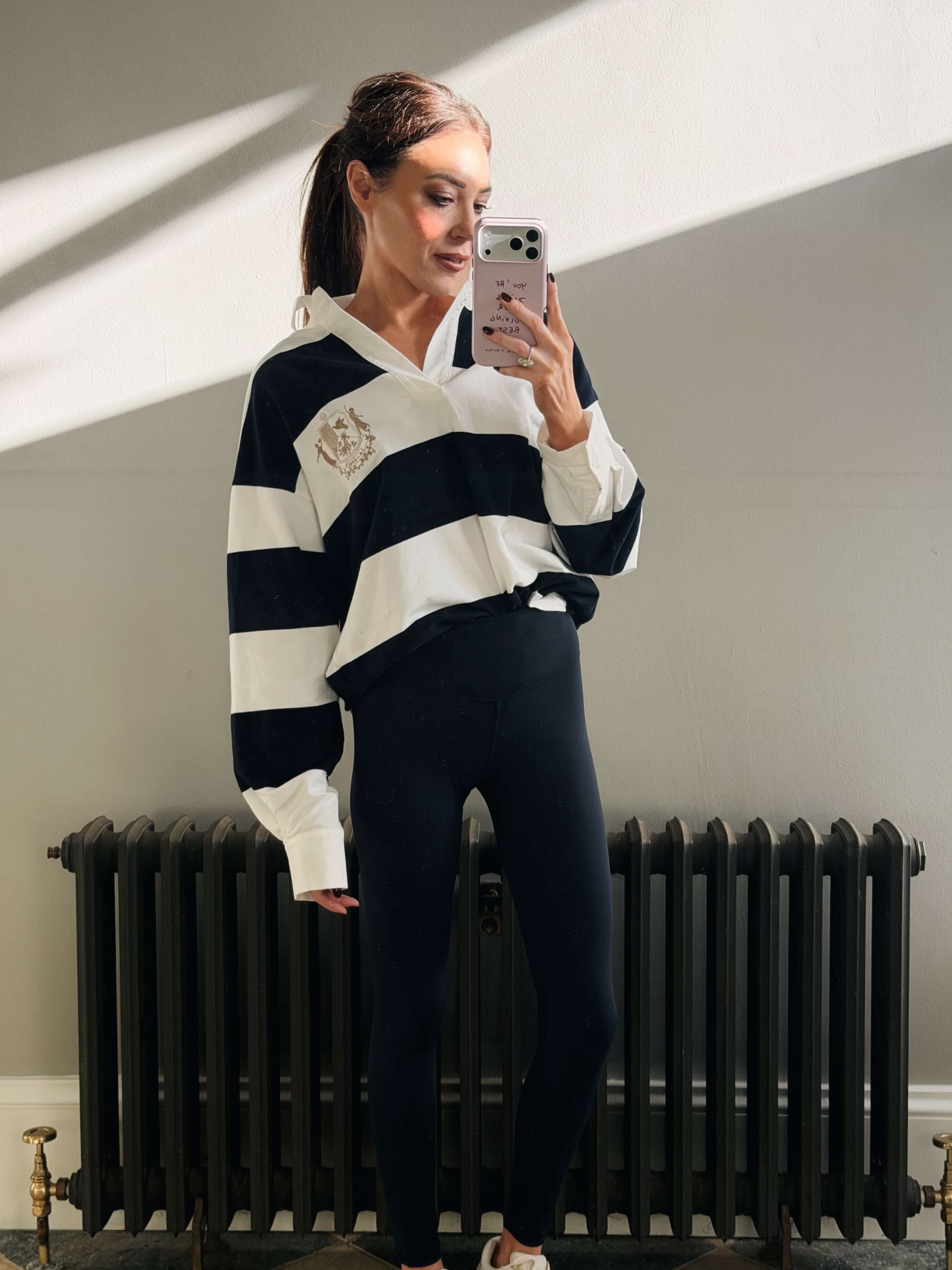 'CONNECTICUT' HIGH WAISTED ATHLEISURE LEGGINGS NAVY - Image 4