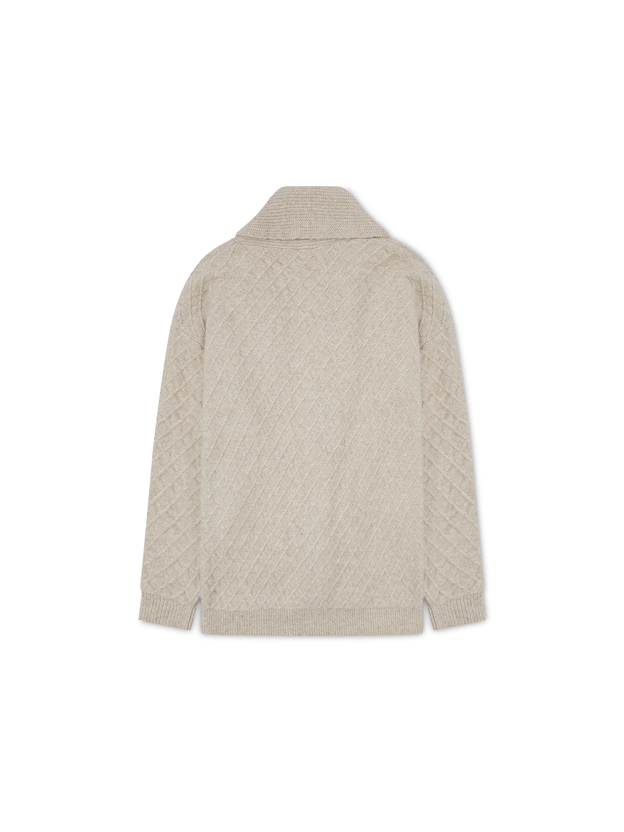 'CAMILLE' KNITTED CARDIGAN WITH SCARF DETAIL BEIGE - Image 5
