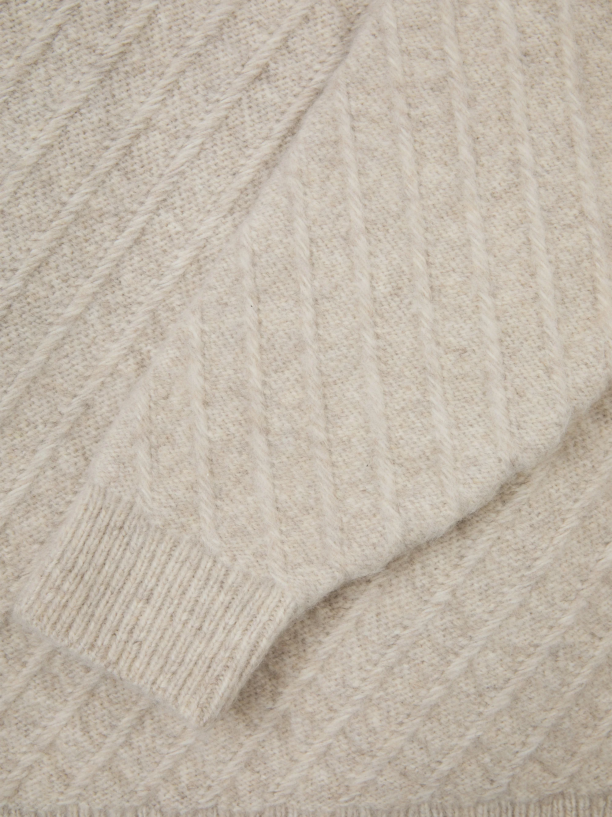 'CAMILLE' KNITTED CARDIGAN WITH SCARF DETAIL BEIGE - Image 6