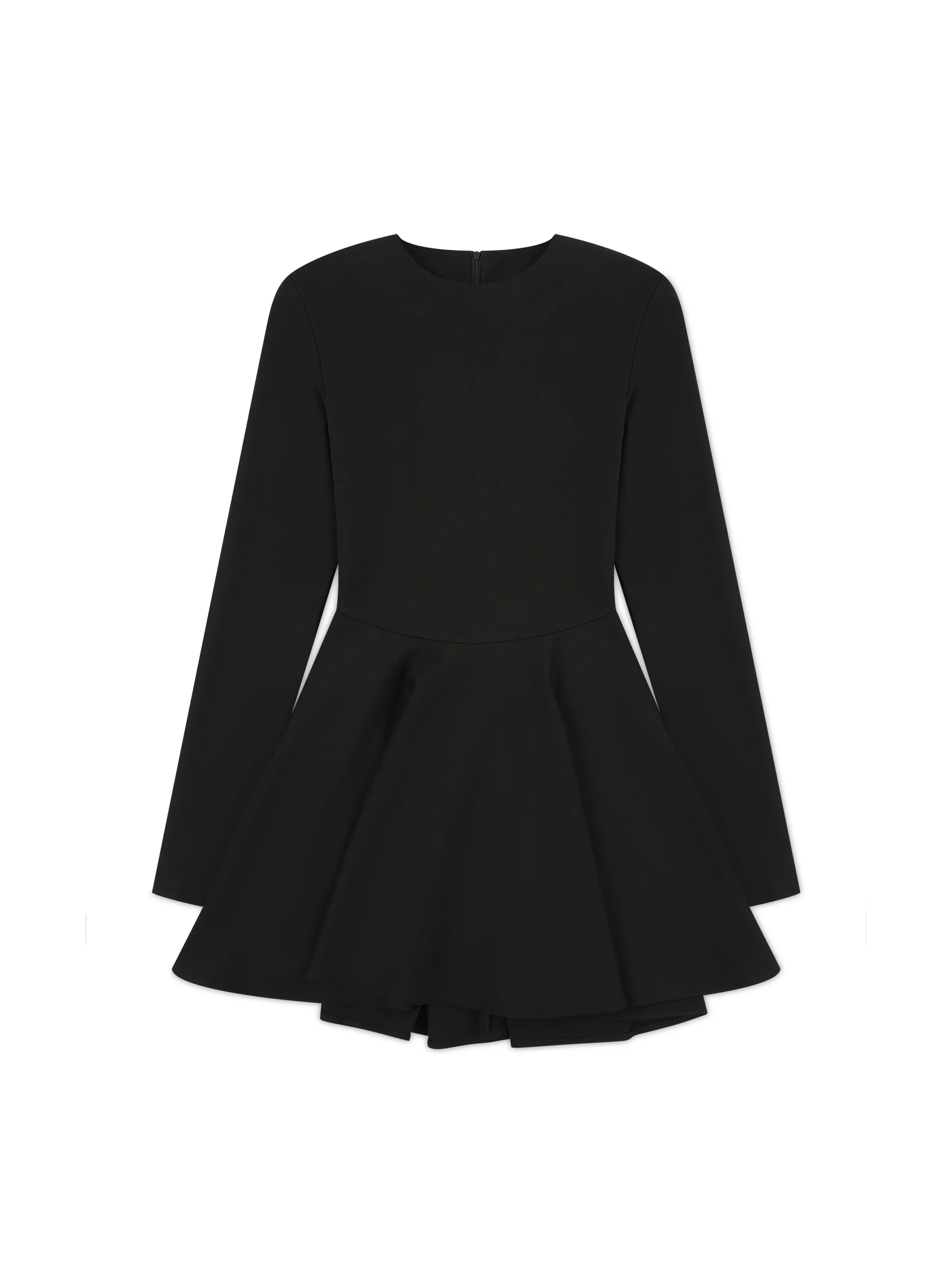‘ANTONIA’ LONG SLEEVE STRUCTURED SHOULDER MINI DRESS BLACK - Image 7