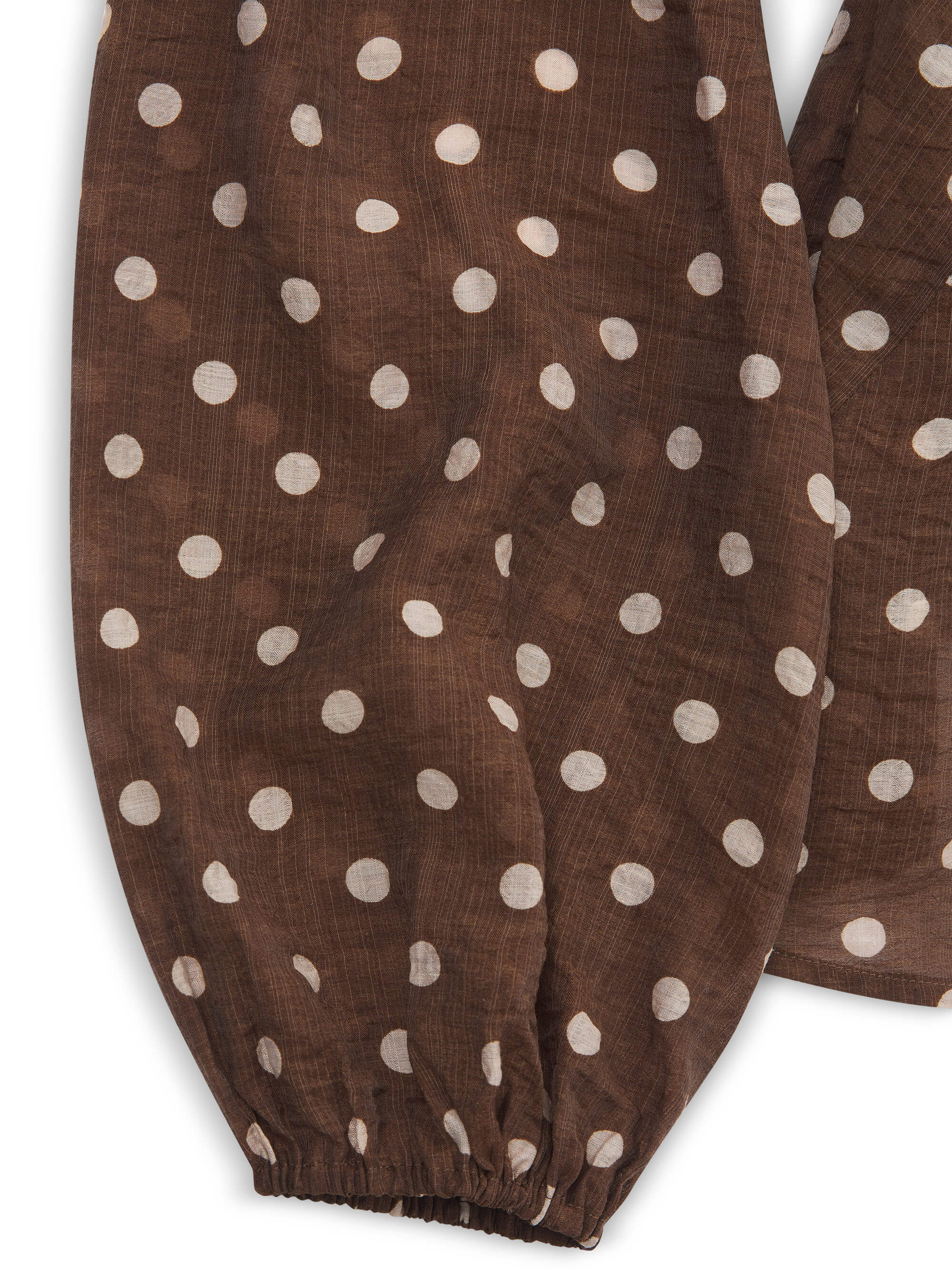 'VIVIAN' POLKA DOT LACE UP BLOUSE BROWN - Image 10