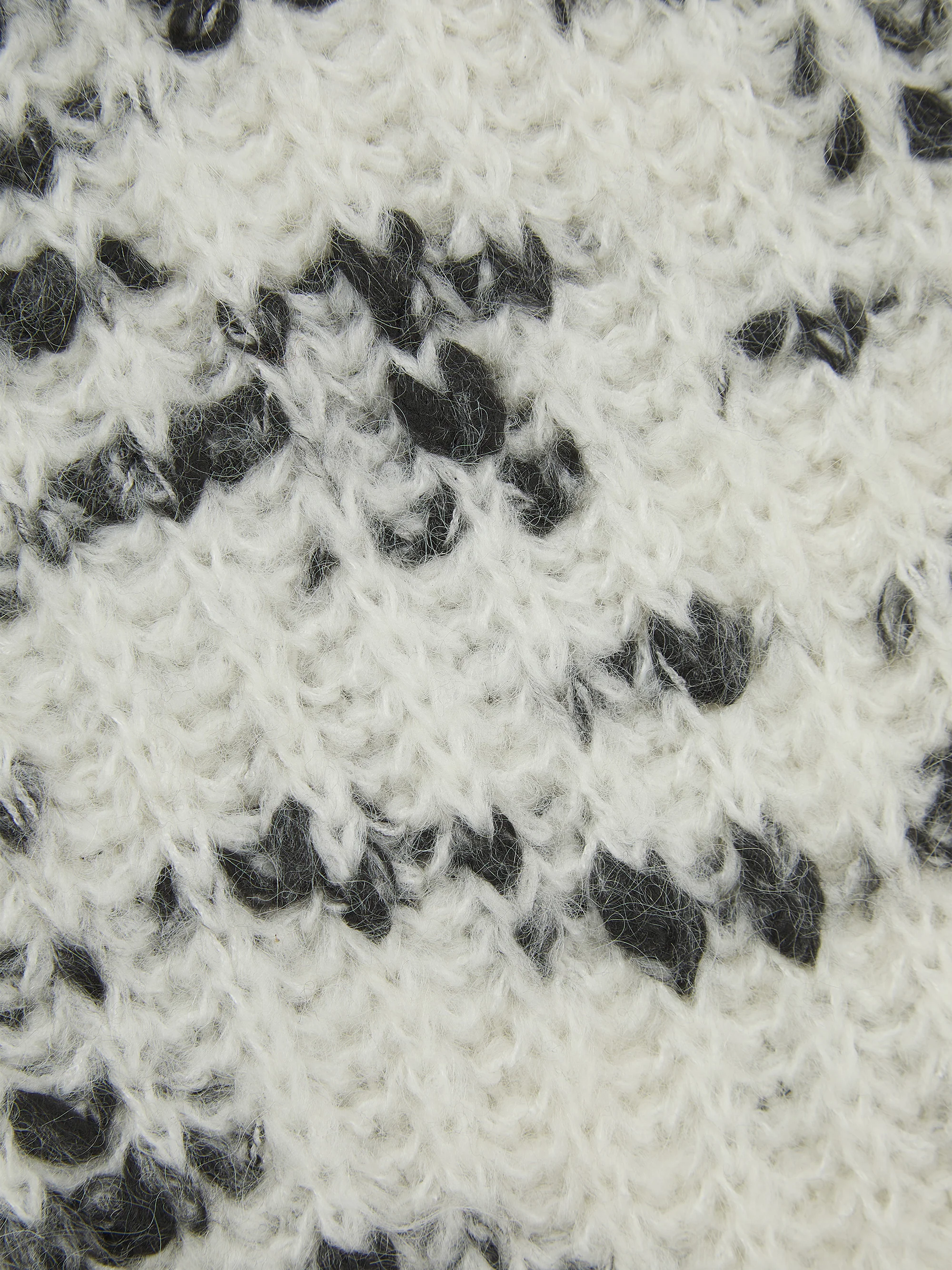 'BISOUS' SALT AND PEPPER BALLOON SLEEVE WOOL BLEND JUMPER WHITE - Image 6