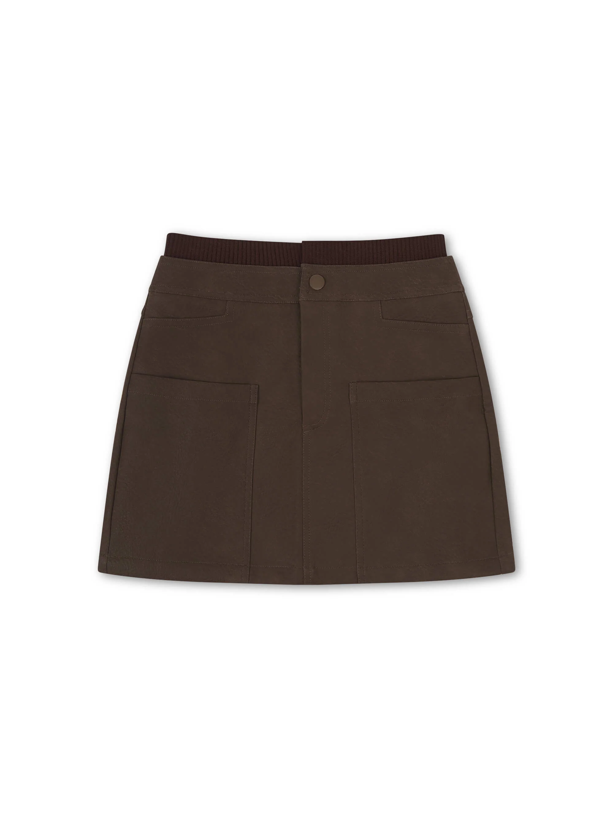 'SIENNA' FAUX LEATHER CARGO MINI SKIRT - Image 4