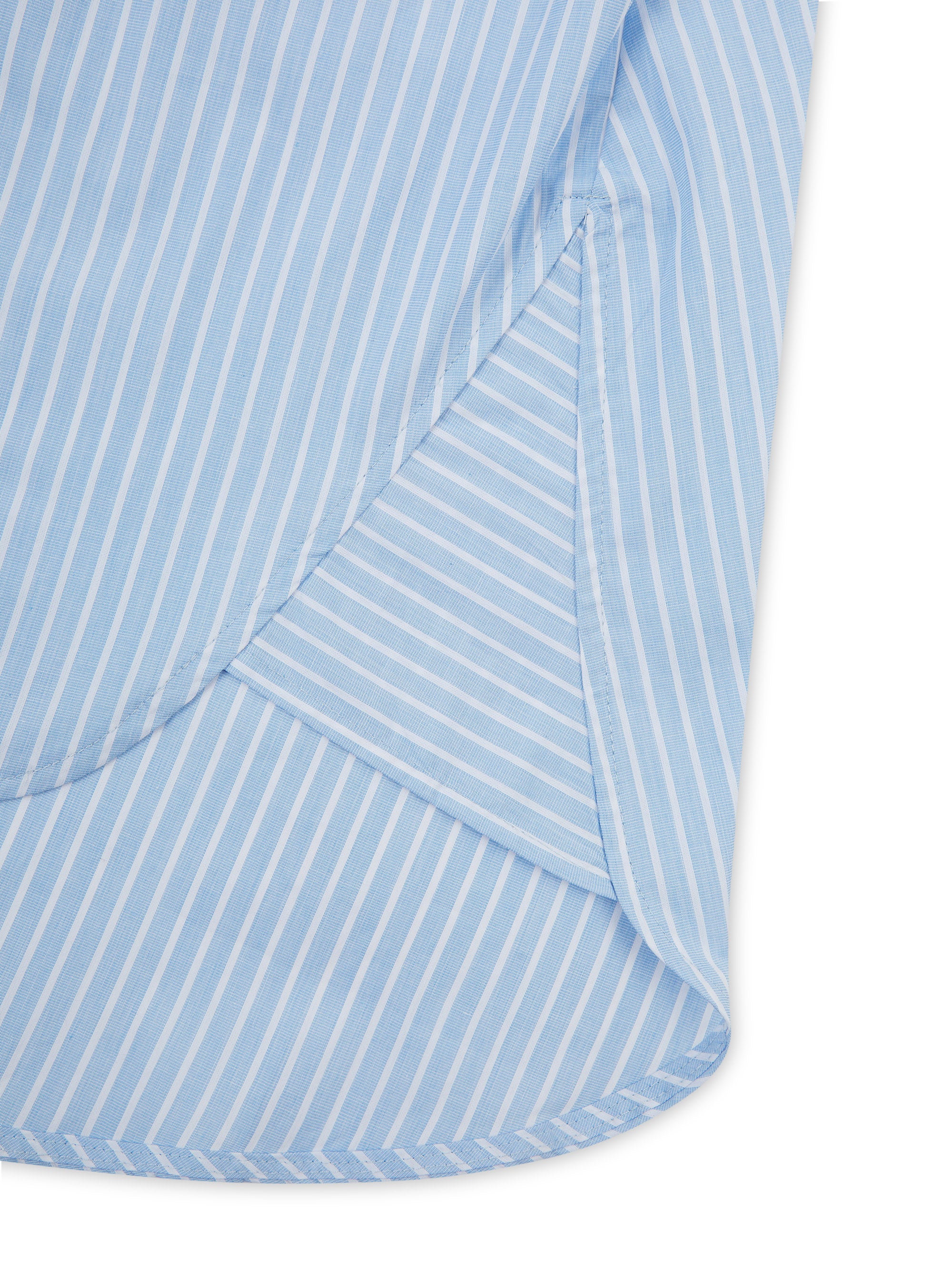 ‘EASY DOES IT’ STRIPE COTTON BOX PLEAT SHIRT BLUE - Image 11