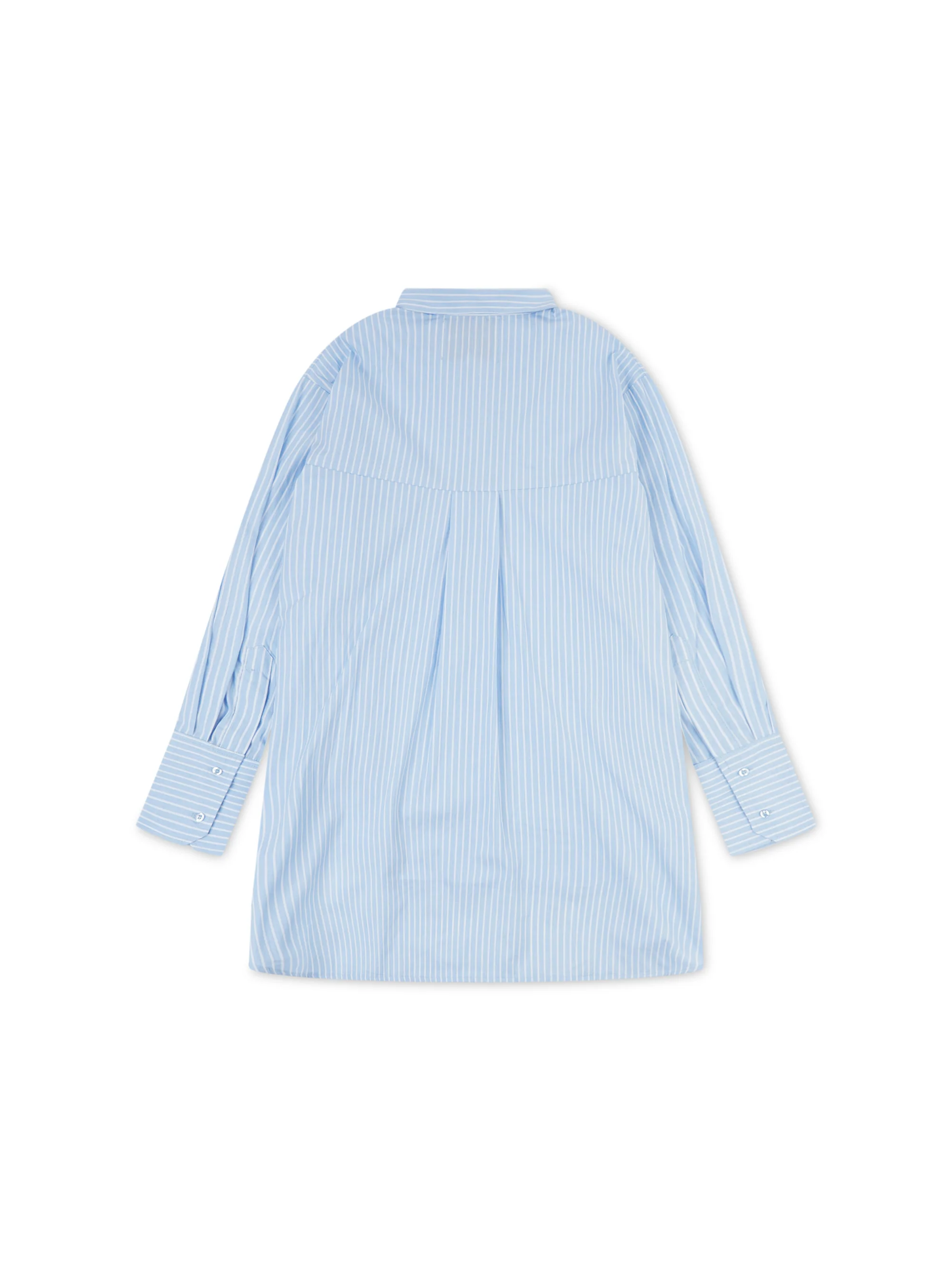 ‘EASY DOES IT’ STRIPE COTTON BOX PLEAT SHIRT BLUE - Image 9