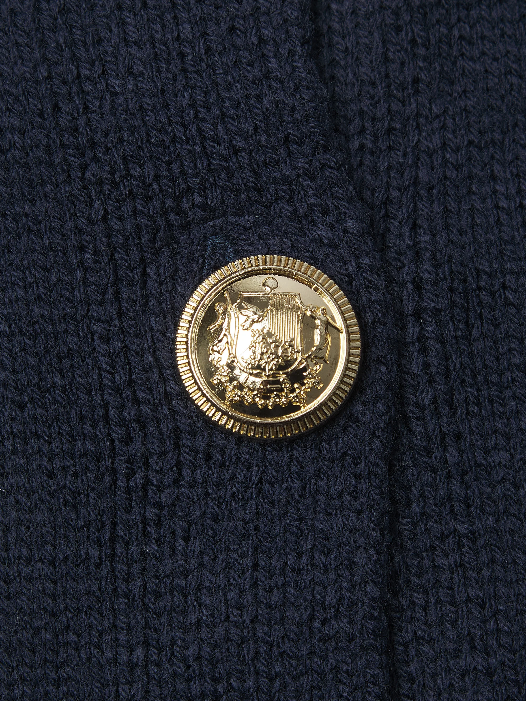 'VERITY' VARSITY BOXY FIT CARDIGAN NAVY - Image 6